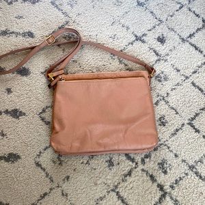 Margot blush leather cross body bag